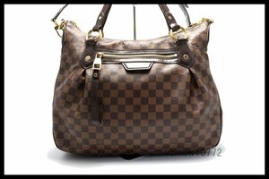 近年モデル希少美中古■LOUIS VUITTON ダミエ イーヴォラMM レザー 2way ハンドバッグ ルイヴィトン■0307ts25975