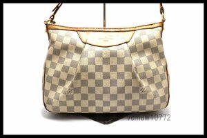 近年モデル希少美中古■LOUIS VUITTON ダミエアズール シラクーサPM レザー ショルダーバッグ ルイヴィトン■0314ro0470023