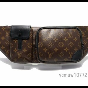 近年モデル希少美中古■LOUIS VUITTON モノグラムマカサー クリストファーバムバッグ レザー ボディバッグ ルイヴィトン■0314ev31790の画像1