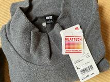 UNIQLO ユニクロ ヒートテック フリース モックネックT Dark Gray 新品と試着品の2枚 / 超極暖 ウルトラウォーム 極暖 エクストラウォーム_画像2