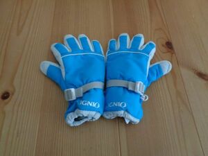キッズ　ブルー　手袋　140ｃｍ用　厚め　スキー用　ジュニア　スキーグローブ
