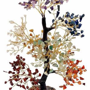 置物 オブジェ インテリア クリスタルツリー 7チャクラ スピリチュアル 癒しの石 金のなる木 ジェムストーンヒーリング 生命の木 盆栽風水 