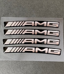 AMG リムステッカー 3Dシール メルセデスベンツ 新型 ホイールリム ホイールシール ブラック シルバー 73mm 4枚 CLA35 C180 GLB W169 W463