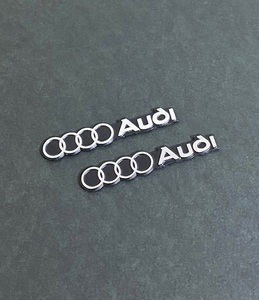 ミニステッカー アウディ AUDI 4リング エンブレム シール オーディオ スピーカー ウインドウ ダッシュボード 2枚