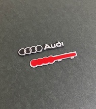 ミニステッカー アウディ AUDI 4リング エンブレム シール オーディオ スピーカー ウインドウ ダッシュボード 2枚_画像2