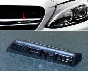 AMG グリル エンブレム フロントグリル バッジ メルセデスベンツ アクセサリー ブラック 1個