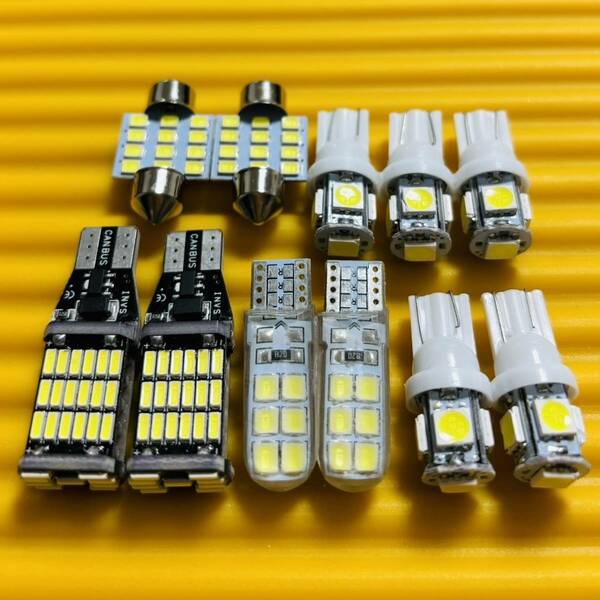 お買い得◇11個セット!タントカスタム L375S/L375/L385/L385S 明るい！T10 LED 室内灯 バックランプ ナンバー灯 ルームランプ ダイハツ