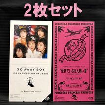 ●廃盤 2枚セット●プリンセス・プリンセス 8cm CDシングル 「GO AWAY BOY」「世界でいちばん熱い夏」●PRINCESS プリプリ 短冊 CDS●_画像1