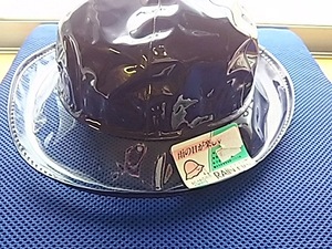 Showa Retro rain hat navy size 57.5 poly- salt . vinyl new goods unused goods 