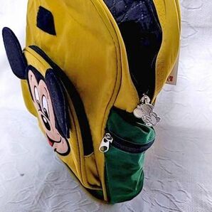 ディズニー ミッキーマウス リュック 子供用 イエロー タグ付き 未使用 新品 グッズ 希少 レトロ デットストックの画像3