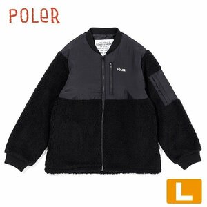 3278】未使用品 POLeR スイッチングボアジャケット Lサイズ ブラック ポーラー SWITCHING BOA JACKET MA-1 ボアフリース