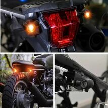 バイク led ミニ ウインカー ポジション 車検対応 汎用 極小 小型 アンバー ハーレー アメリカン カフェレーサー 2個セット N523_画像8