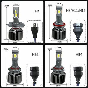 12V/24V LED ヘッドライト フォグランプ 1年保証 H4/H8/H9/H11/H16/HB3/HB4 40000lm 6000K 120W 車検対応 トラック対応 2本1セット N607-09の画像10