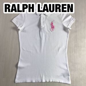 RALPH LAUREN ラルフローレン 半袖ポロシャツ レディースサイズ M ホワイト ビッグポニー