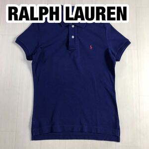 RALPH LAUREN Ralph Lauren polo-shirt with short sleeves M navy embroidery po knee 