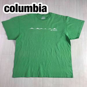 Columbia コロンビア 半袖Tシャツ XL グリーン プリントTシャツ ビッグロゴ