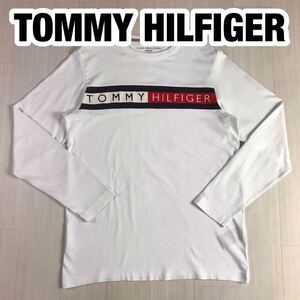 TOMMY HILFIGER トミー ヒルフィガー 長袖Tシャツ ロンT S/P ホワイト ビッグロゴ 刺繍ロゴ フラッグ