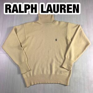 RALPH LAUREN ラルフローレン タートルネック ニットセーター M クリーム