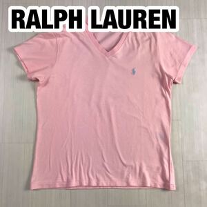 RALPH LAUREN Ralph Lauren короткий рукав футболка женский размер M розовый вышивка po колено 