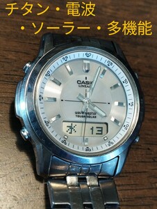 AD50　カシオ・リネージ　チタン・電波・ソーラー・多機能時計