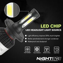 ナイトアイ-ヘッドライト電球 led h4 ライトh7 h11 h8 h9 9005 hb3 9006 hb4 h3 h1 超高輝度 72w 9000lm 6500k_画像5