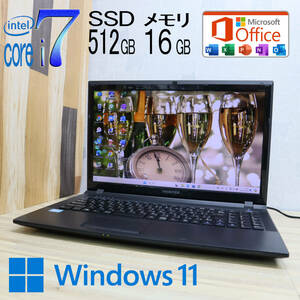 ★中古PC 最上級4コアi7！新品SSD512GB メモリ16GB★- Core i7-3632QM Win11 MS Office2019 Home&Business 中古品 ノートPC★P67060