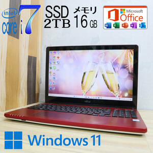 なんと！新品SSD2TB メモリ16GB★美品 最上級7世代4コアi7！★A77B Core i7-7700HQ Webカメラ Win11 MS Office2019 Home&Business★P64882