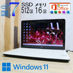 ★美品 最上級4コアi7！新品SSD512GB メモリ16GB★GL19C Core i7-2630QM Webカメラ Win11 MS Office2019 Home&Business ノートPC★P67965