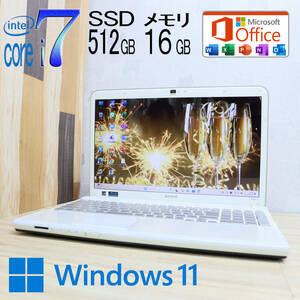 ★超美品 最上級4コアi7！新品SSD512GB メモリ16GB★VPCCB39FJ Core i7-2670QM Webカメラ Win11 MS Office2019 Home&Business★P67490