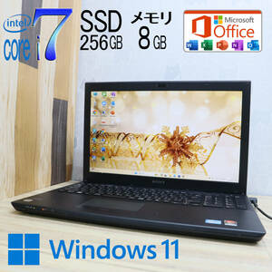 ★美品 最上級i7！新品SSD256GB メモリ8GB★VPCSE29FJ Core i7-2640M Webカメラ Win11 MS Office2019 Home&Business ノートPC★P66586