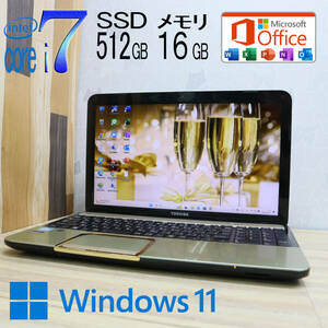 ★美品 最上級4コアi7！新品SSD512GB メモリ16GB★T552 Core i7-3630QM Webカメラ Win11 MS Office2019 Home&Business ノートPC★P68705