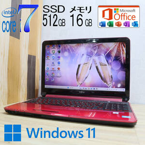 ★超美品 最上級4コアi7！新品SSD512GB メモリ16GB★A55G Core i7-2670QM Webカメラ Win11 MS Office2019 Home&Business ノートPC★P67947