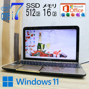 ★美品 最上級4コアi7！新品SSD512GB メモリ16GB★T552 Core i7-3630QM Webカメラ Win11 MS Office2019 Home&Business ノートPC★P68703