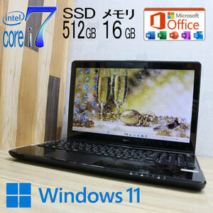 ★中古PC 最上級4世代4コアi7！新品SSD512GB メモリ16GB★LS550/S Core i7-4702MQ Webカメラ Win11 MS Office2019 Home&Business★P68446