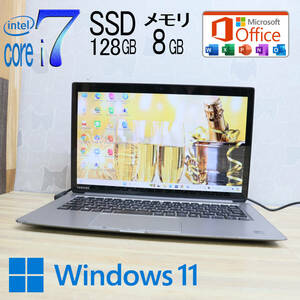 ★中古PC 最上級3世代i7！SSD128GB メモリ8GB★V832 Core i7-3537U Webカメラ Win11 MS Office 中古品 ノートPC★P65811