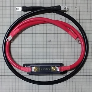 SK1500-112用（全長1200mm）インバーターバッテリー接続ケーブル・ヒューズホルダーブラックセットKIV38Sq赤黒！の画像1