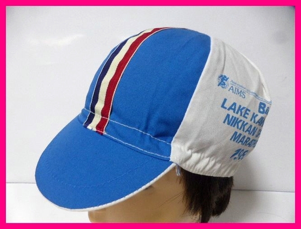送料無料★河口湖日刊スポーツマラソン　キャップ　実寸/被った感じで「レディースS　ジュニアサイズくらい」1989プーマPUMAロゴ入り帽子