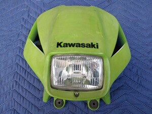 カワサキ/純正/KSR110/KSR-2/KSR-1/ライト/アッパー/カウル/緑/110-40071/ヘッドライト/当時物/KL110A/KMX80/KMX50/TAKEGAWA/タケガワ