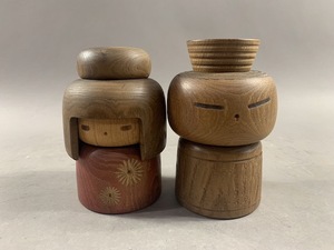 K4　三平こけし　創作こけし　2点　まとめて　三平　伝統こけし　生地玩具　民藝　高さ16cm