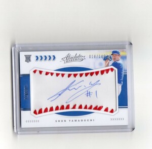 ■山口俊　カード　Vol.6　2020PANINI ABSOLUTE BASEBALL MATERIAL SIGNATURES #163　公式直筆サイン　149枚限定　ルーキー　トロント