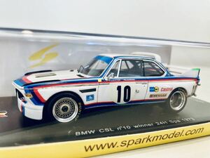 【送料無料】1/43 Spark BMW CSL #10 D.Quester-T.Hezemans Winner 24H Spa 1973