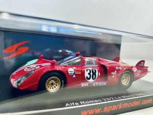 【送料無料】1/43 Spark Alpha Romeo アルファロメオ 33/2 #38 T.Pilette-R.Slotemaker Le Mans 1969