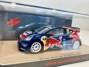 【送料無料】1/43 Spark Peugeot プジョー 208 #17 D.Jeanny Winner World Rally X of Germany 2015