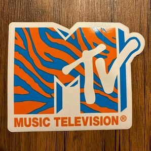 ステッカー　MTV MUSIC TELEVISION オレンジ×水色