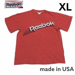 vtgUSA製古着　リーボックプリントTシャツ半袖XL赤シングルステッチswh0146wn46アメリカ製made in USA米国製ビンテージ