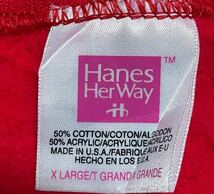 90s Hanes HerWay ヘインズ無地スウェットトレーナーXLレッドUSAアメリカ製　wn69NT 00167_画像6