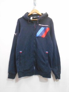 70 送60サ 0325$D15 PUMA プーマ BMW Motorsports ジップパーカー スウェット ネイビー サイズM 中古品