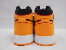 77 送80サ 0324$D05 NIKE ナイキ AIR JORDAN 1 MID SE GS FJ4924-008 Vivid Orange 25cm 未使用_画像6