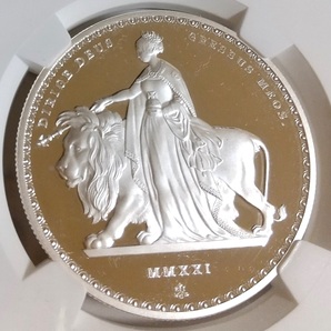 2021年 セントヘレナ ウナとライオン 1ポンド 1オンス 1oz プルーフ銀貨 NGC PF69 UC First Releases マスターピースコレクション イギリスの画像6