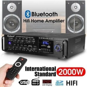 cjx283★220-240 V 2000 ワットワイヤレスデジタルオーディオアンプ 4OHM BLUETOOTH ステレオカラオケアンプ